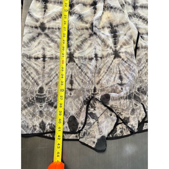 Raviya Swim Ruched Strapless Cover Up Open Flyaway Dress Sheer Tie-Dyed‎ Black - Picture 13 of 14